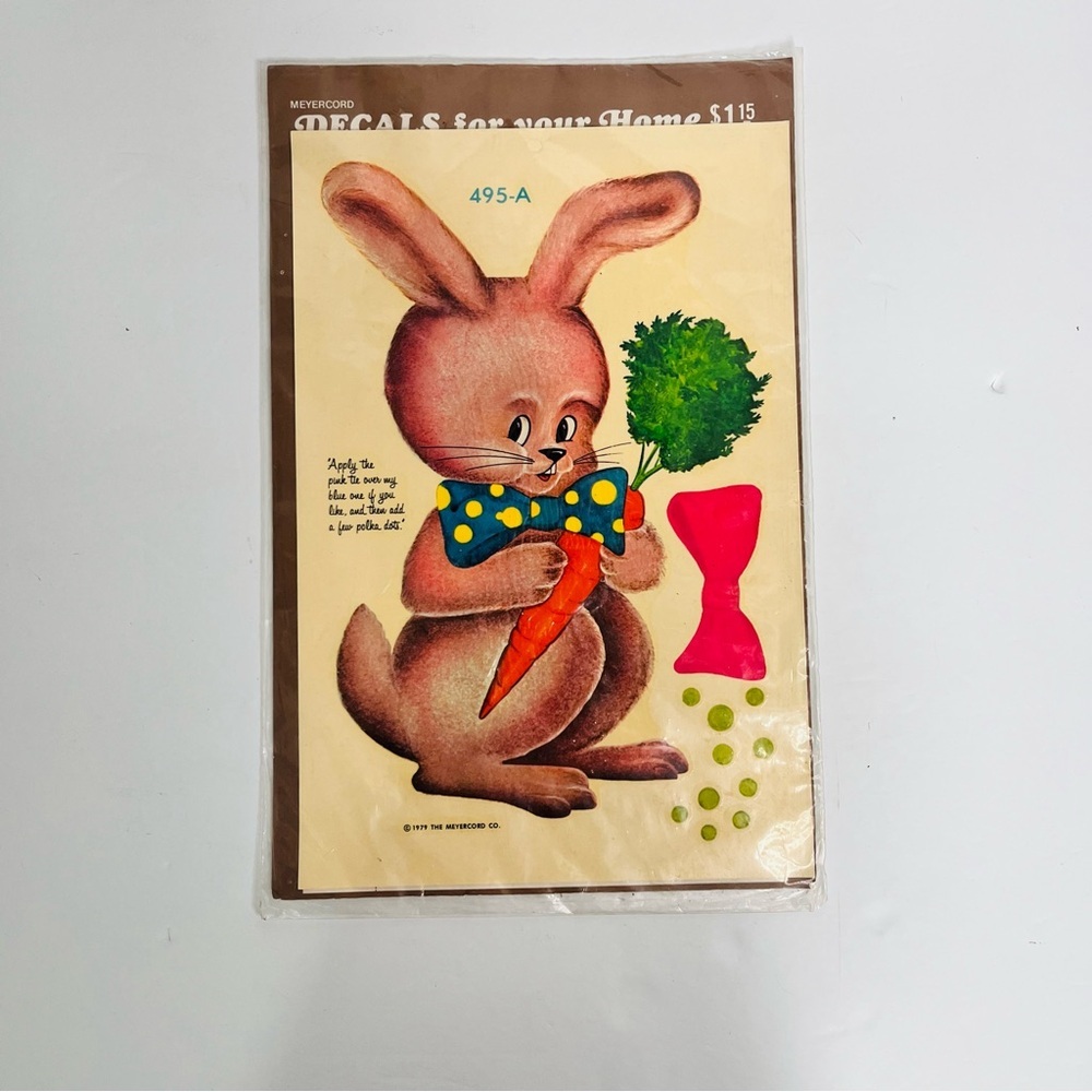 vtg 1970s meyercord decals easter bunny‎ transfer retro 79 crafts